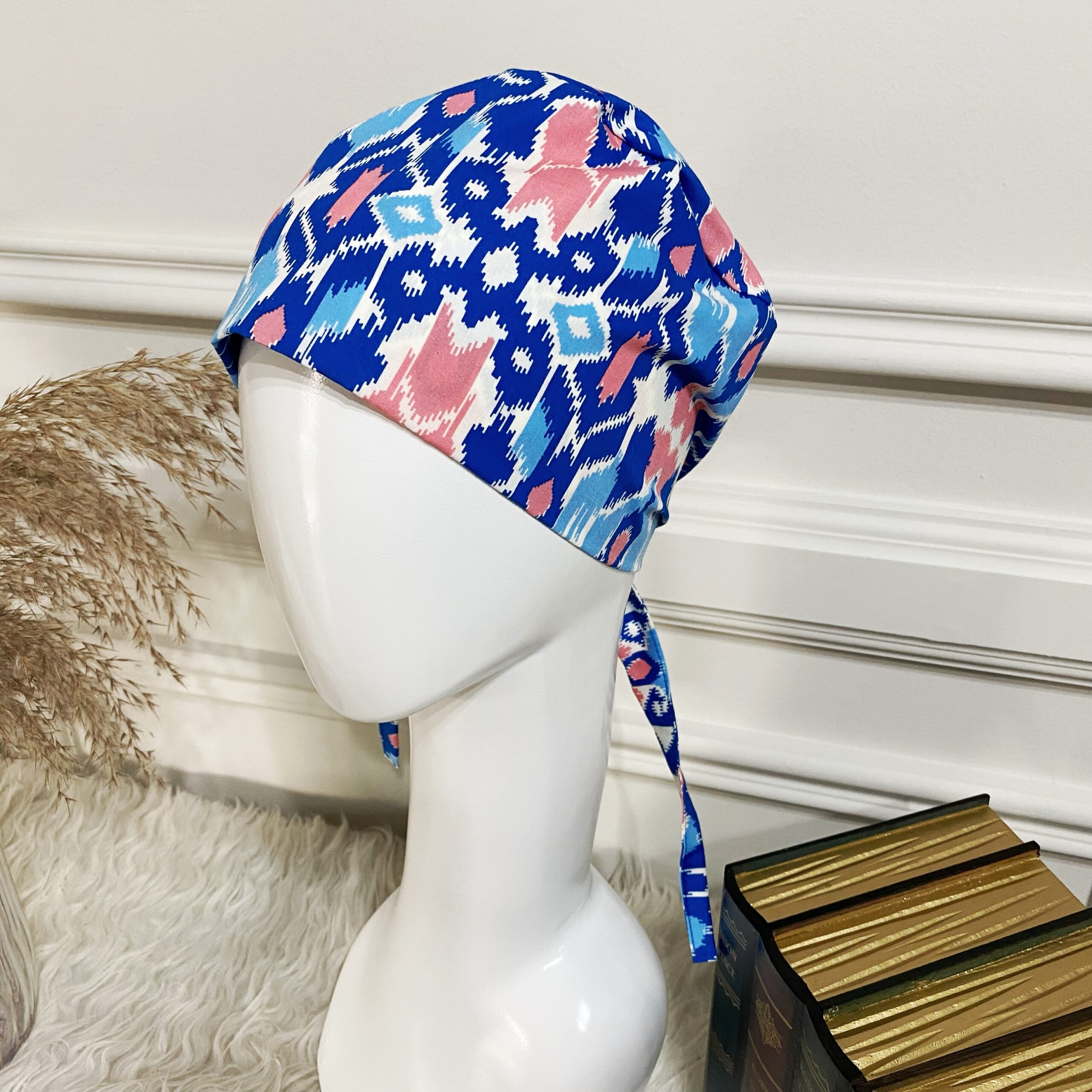 SCRUB CAP - BLUE TRIBAL