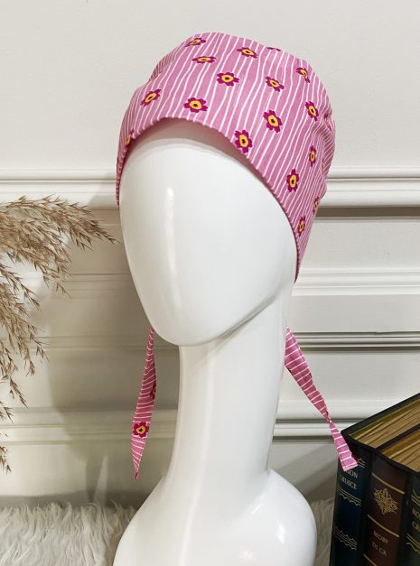 SCRUB CAP - PINK STRIPE