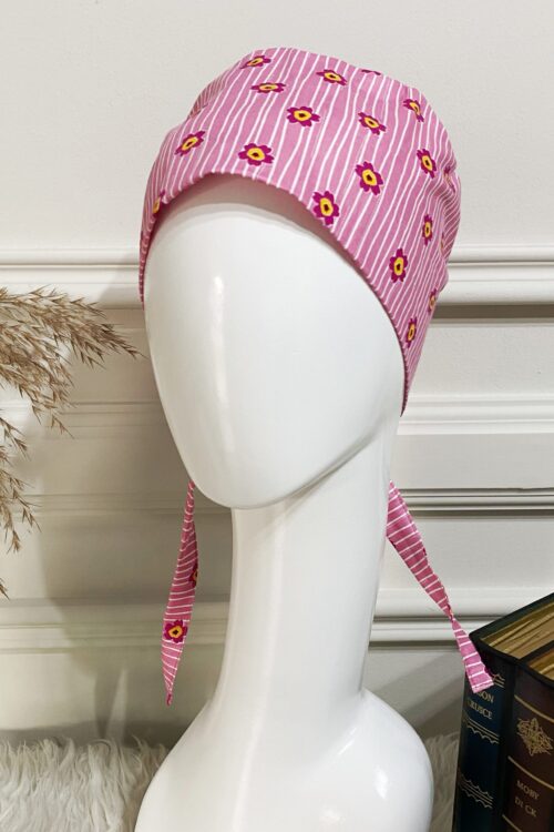 SCRUB CAP - PINK STRIPE
