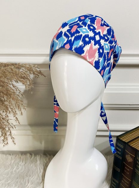 SCRUB CAP - BLUE TRIBAL