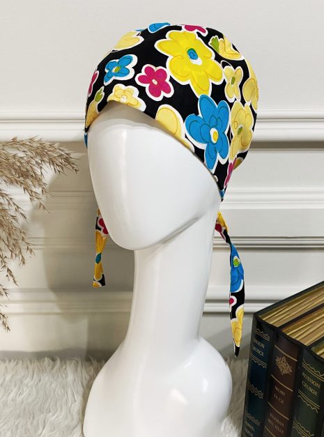 SCRUB CAP - BLACK YELLOW