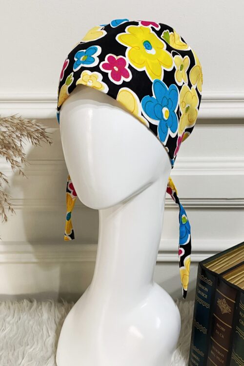 SCRUB CAP - BLACK YELLOW