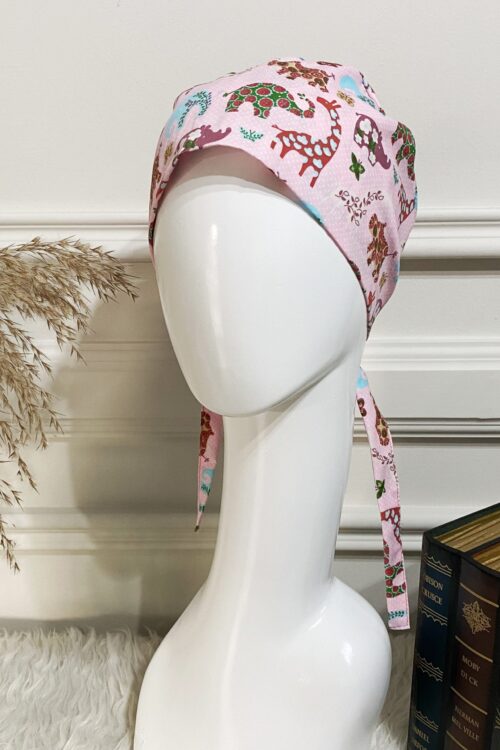 SCRUB CAP - PINK ANIMAL