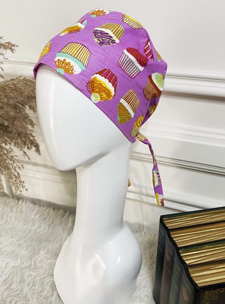 SCRUB CAP - PURPLE CUPCAKES