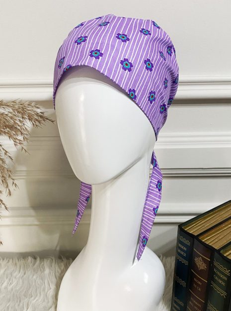 SCRUB CAP - PURPLE STRIPE