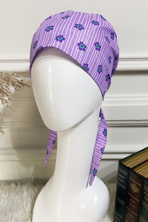 SCRUB CAP - PURPLE STRIPE