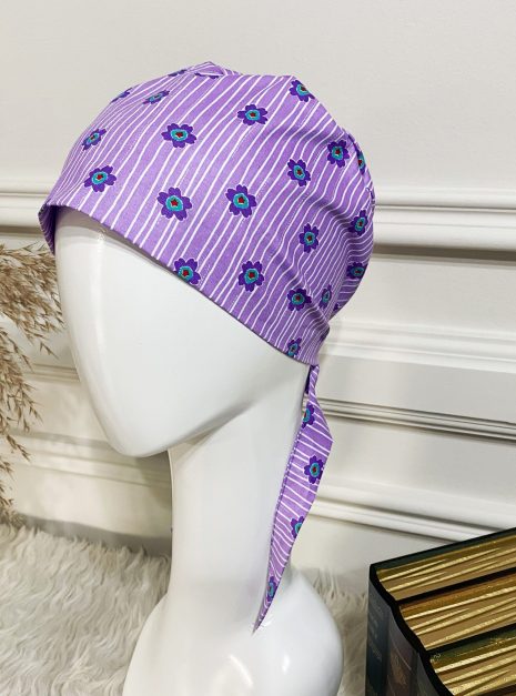 SCRUB CAP - PURPLE STRIPE