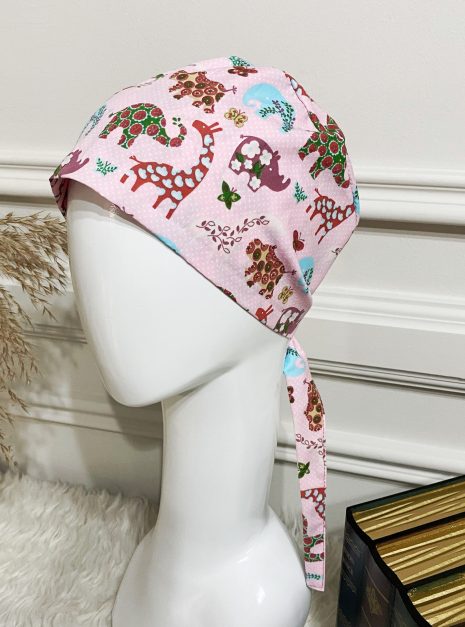 SCRUB CAP - PINK ANIMAL 