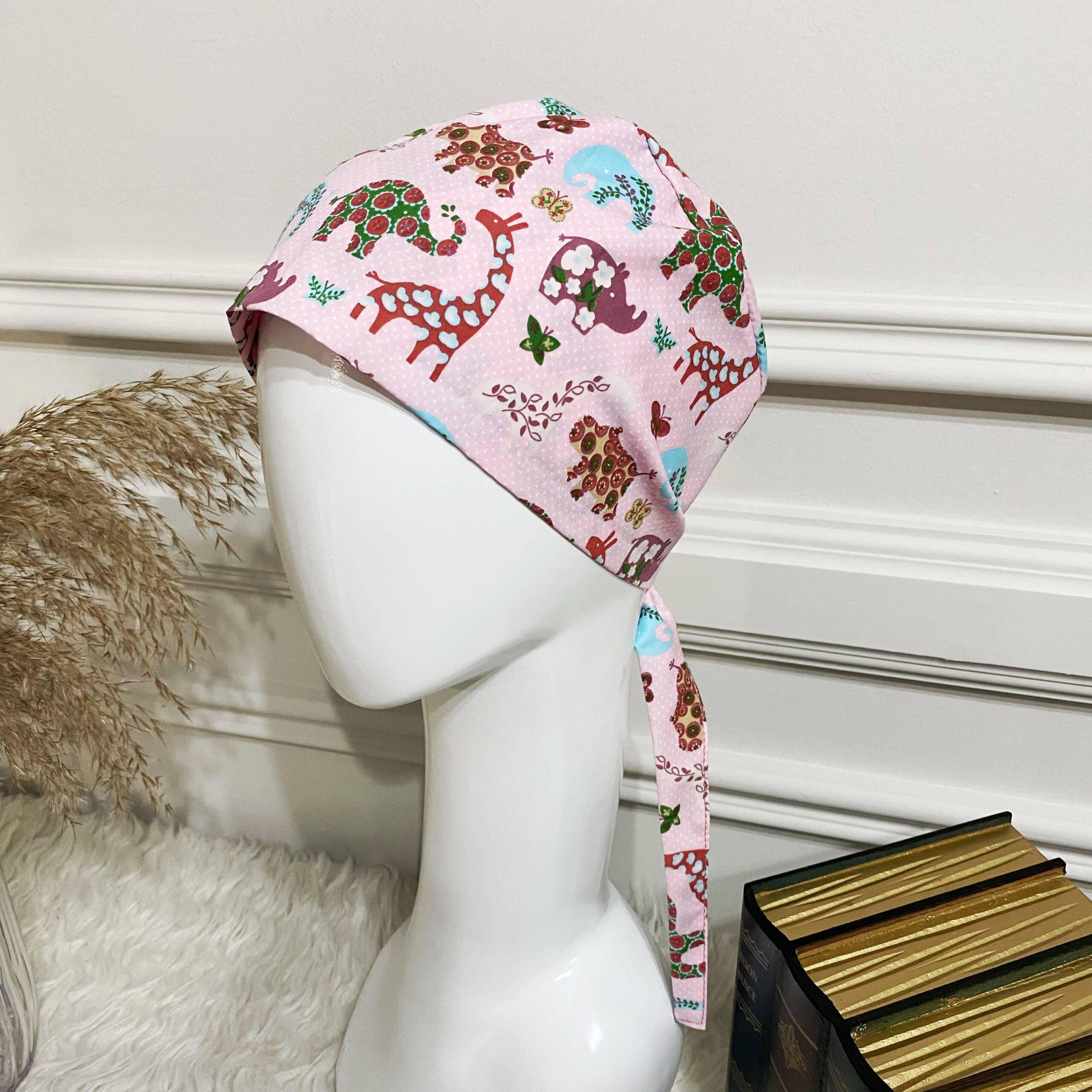 SCRUB CAP - PINK ANIMAL 