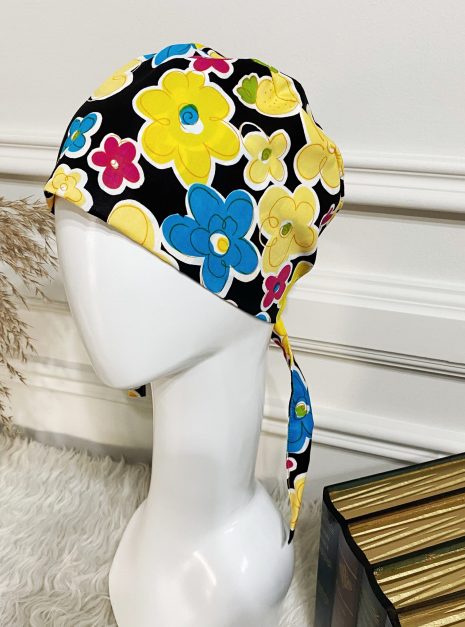 SCRUB CAP - BLACK YELLOW
