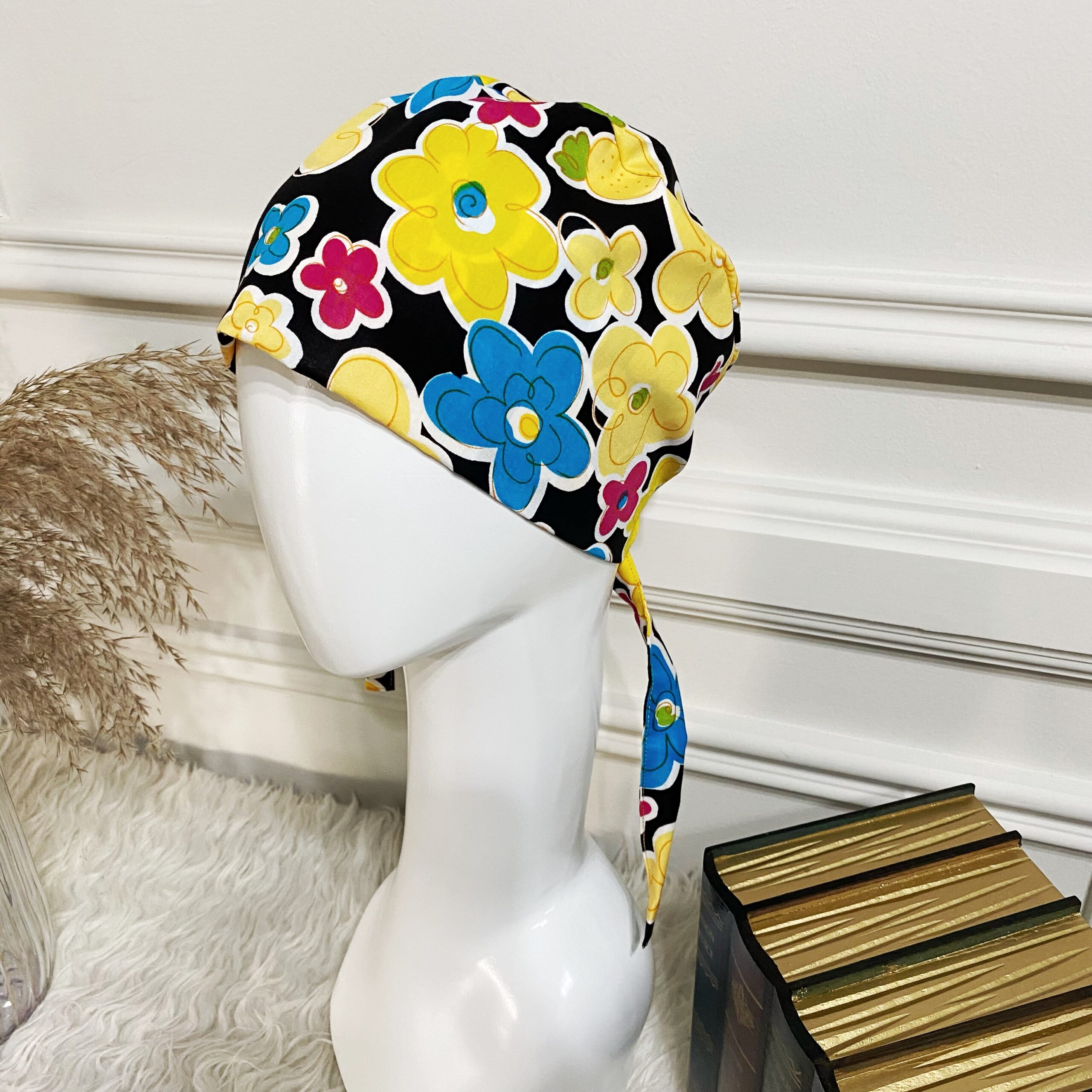 SCRUB CAP - BLACK YELLOW