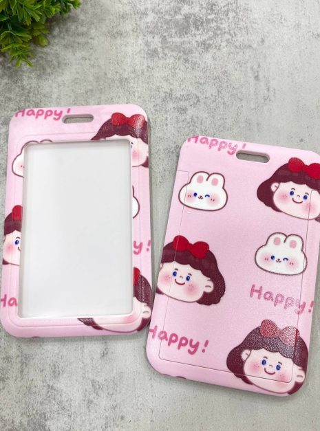 Card Holder Pink - Happy