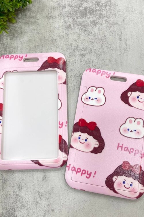 Card Holder Pink - Happy