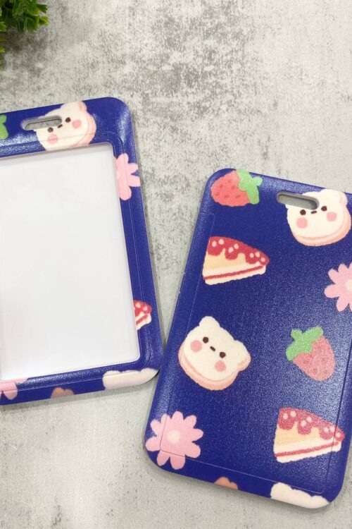 Card Holder Dark Blue - Strawberry Cake