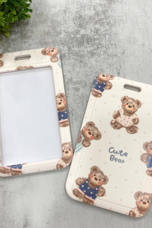 Card Holder Cream - Cute Bear