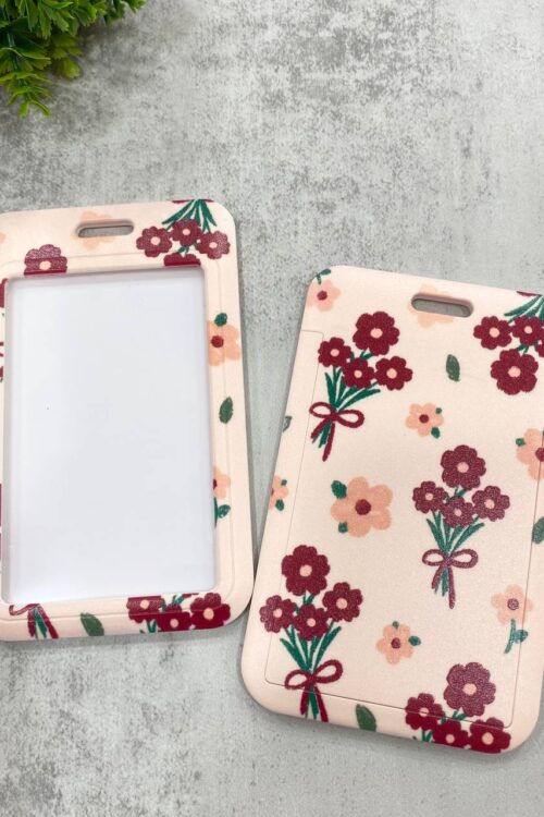 Card Holder - Red Flower