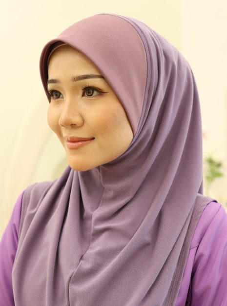 Tudung Soft Awning Full Scuba Purple UITM